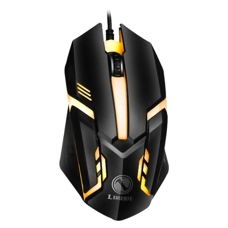 USB Wired PC Rainbow Colorful LED Backlit Gaming Keyboard Mouse Set