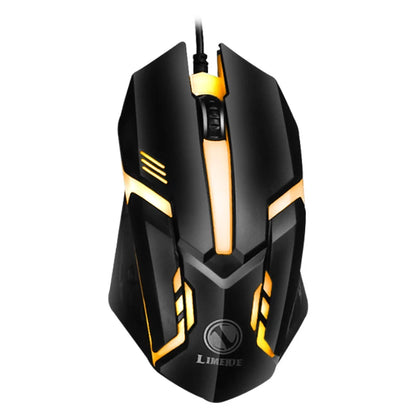 USB Wired PC Rainbow Colorful LED Backlit Gaming Keyboard Mouse Set