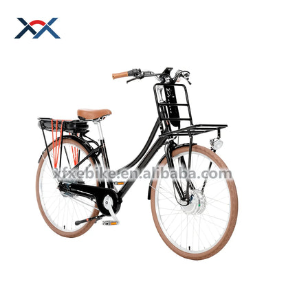 Vintage Women’s Electric City Bike, 36V 14.5Ah Lithium Battery, 250W Motor, Disc Brakes & Rear Carrier