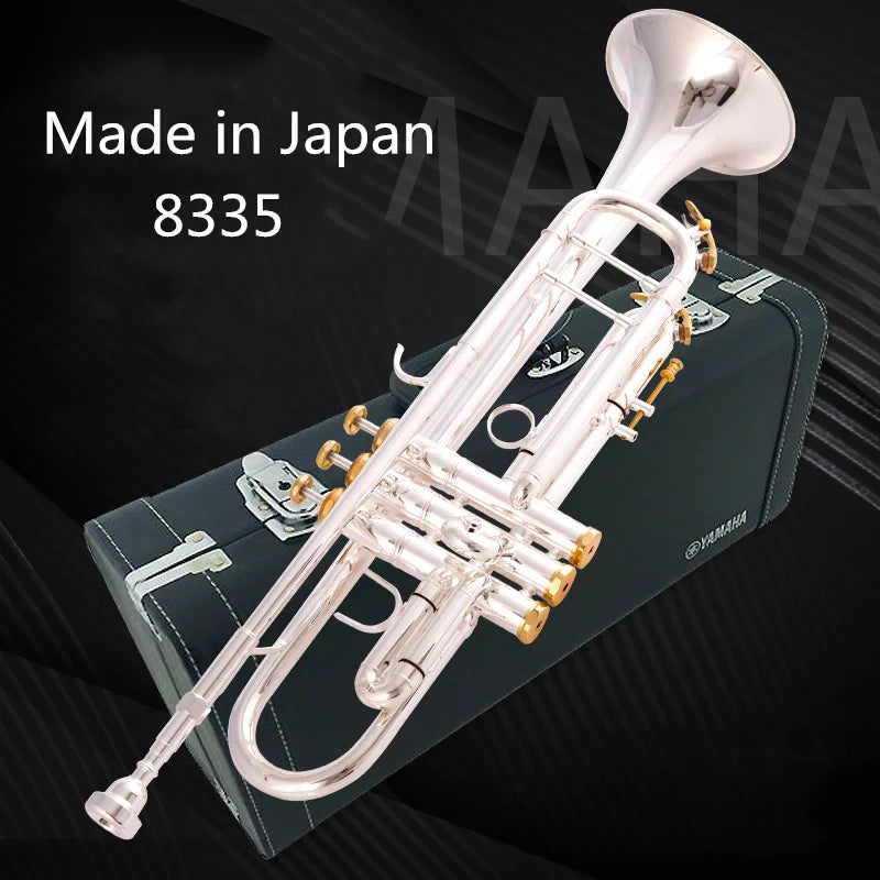 Made in Japan quality  8335 Bb Trumpet B Flat Brass Silver Plated Professional Trumpet Musical Instruments with Leather Case