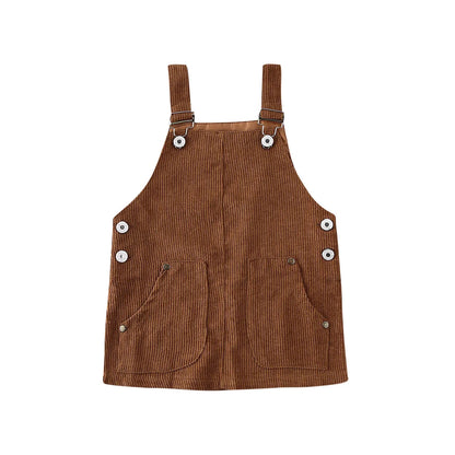 Toddler Corduroy Suspender Dress  (0-5T)