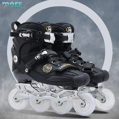 Professional Carbon Fiber Slalom Inline Skates for Adults – Freestyle Roller Blades with 85mm Wheels & High-End Carbon Chassis