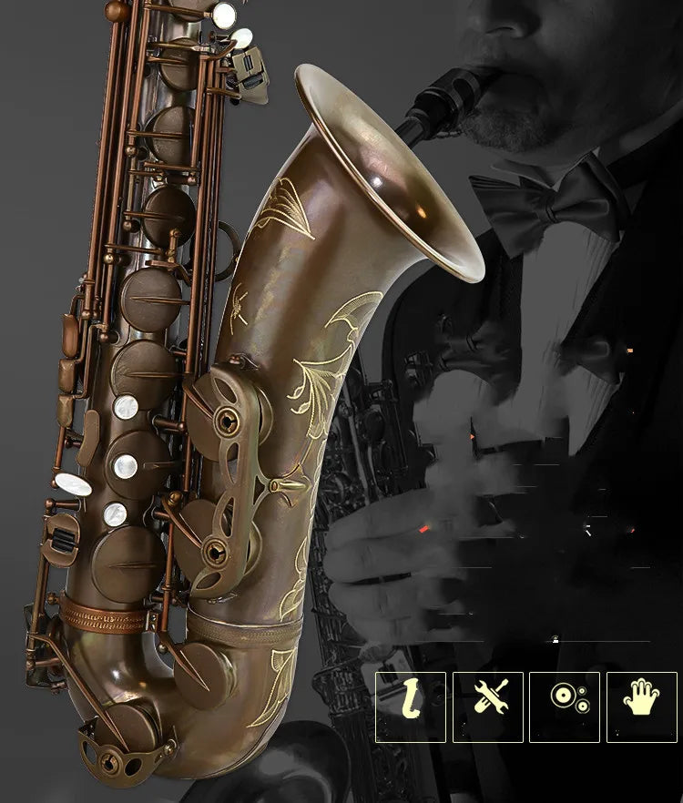 Professional B Flat Antique Copper Tenor Saxophone