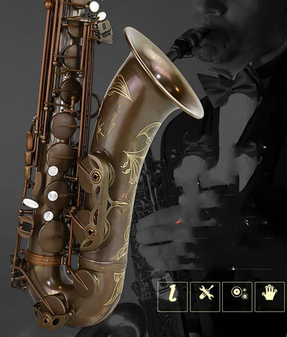 Professional B Flat Antique Copper Tenor Saxophone