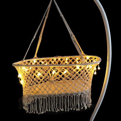 Children's Hammock Garden Swing with Light String