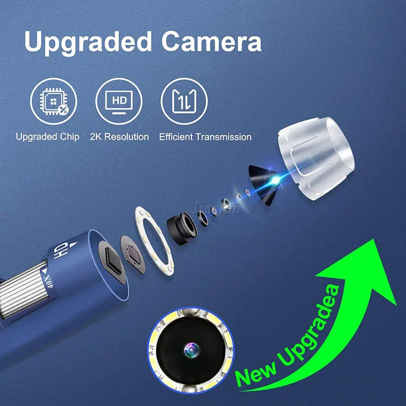 Handheld Mini Magnifier  | 2K HD 2560x1440P USB Digital Microscope 40X to 1000X Endoscope Camera for Android Phone Wins Mac Linux