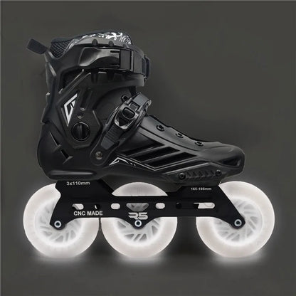 Premium Adult 3 Wheel Inline Skates – R5 110mm Speed Roller Blades for Street, Road & Outdoor Skating