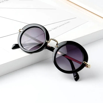 Kids' Retro Round Metal Sunglasses for Children
