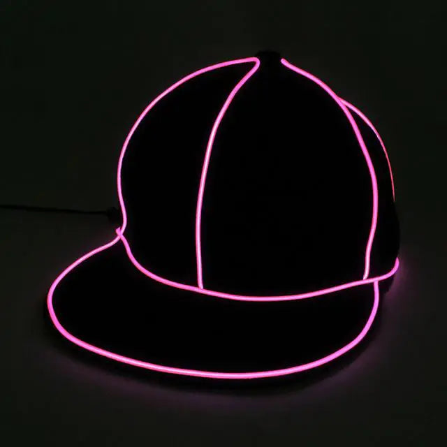 LED Glow Baseball Cap - Fluorescent Hip Hop Hat