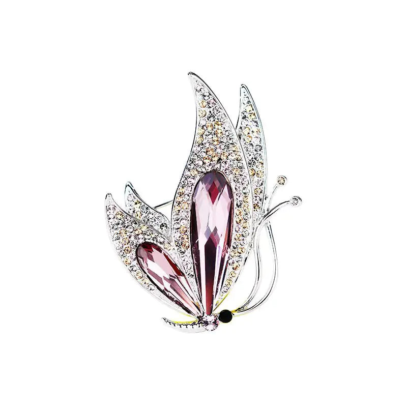 Luxurious Retro Diamond Butterfly Scarf Brooch