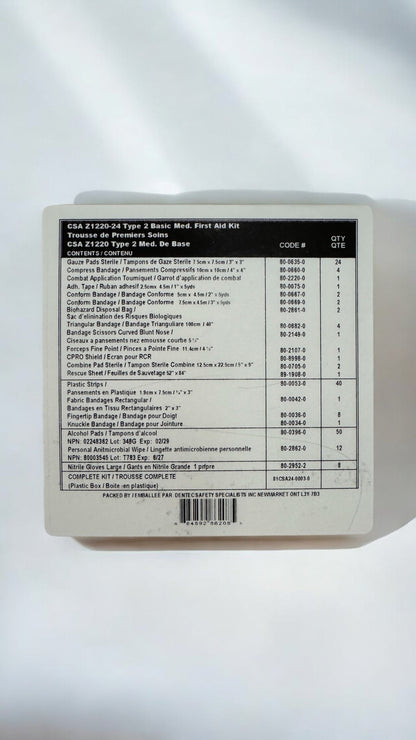 First Aid Kit CSA Z1120-24 Type 2 Low-Risk Environment, Medium (26-50 Workers)