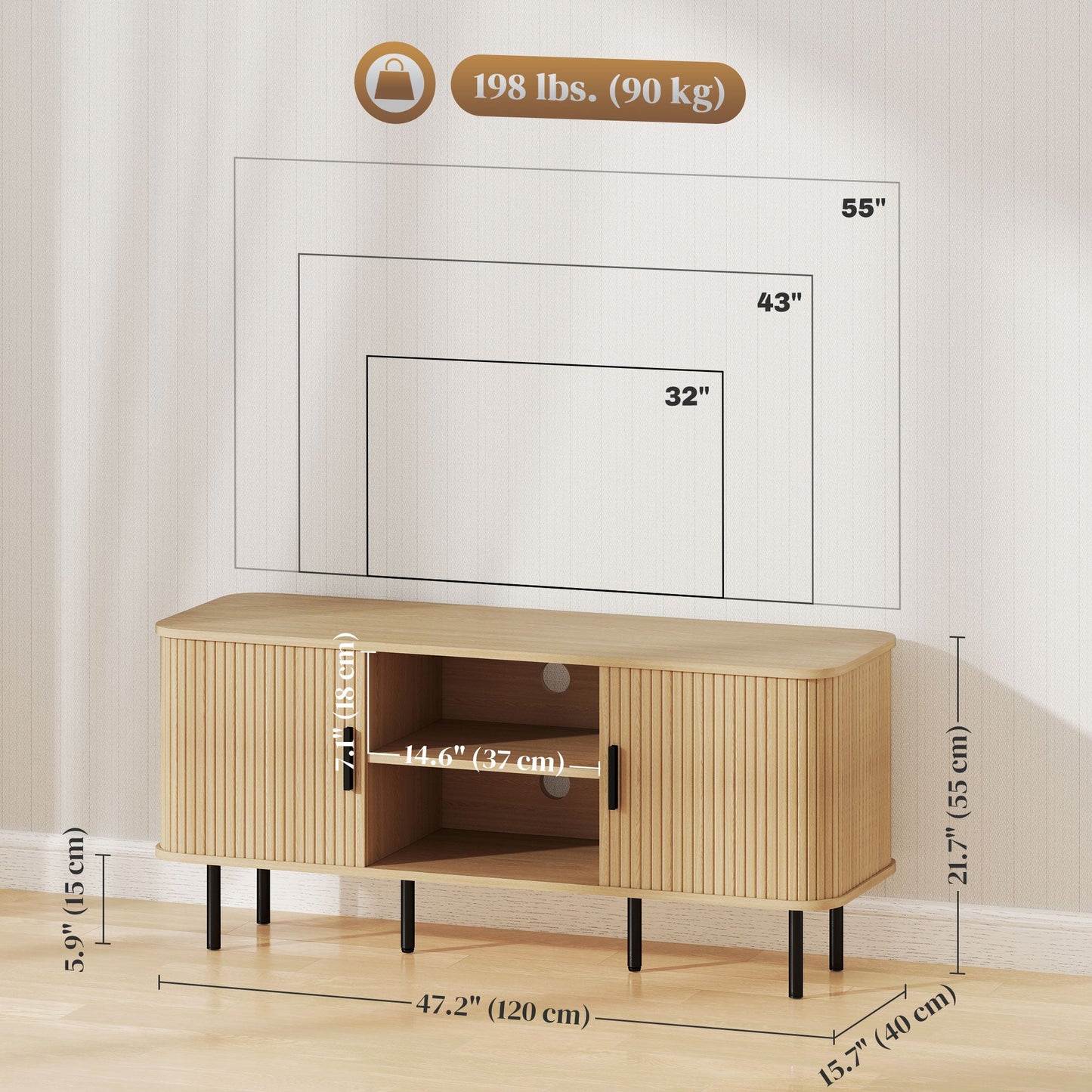Darcy TV Stand Cabinet for TVs up to 55 Inches
