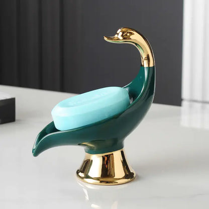 Leaf-Shaped Drain Soap Holder for Bathroom Storage