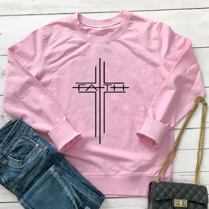 Women's Faith Cross Casual Sweatshirt