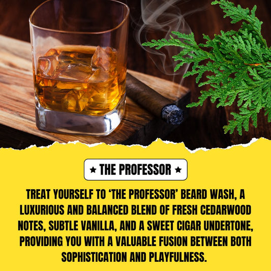 The Professor Beard Wash (150ml) – Cedarwood, Vanilla & Sweet Cigar | Gentle Beard Shampoo & Cleanser | Dr. Chris Schneider Collaboration