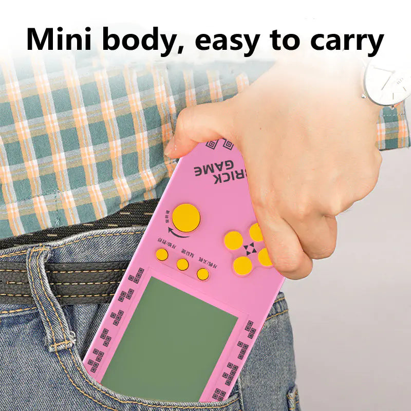 Handheld Game Console with Retro Puzzle Game Modes