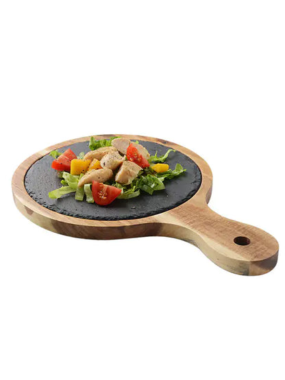 Black Wooden Pizza Tray and Platter