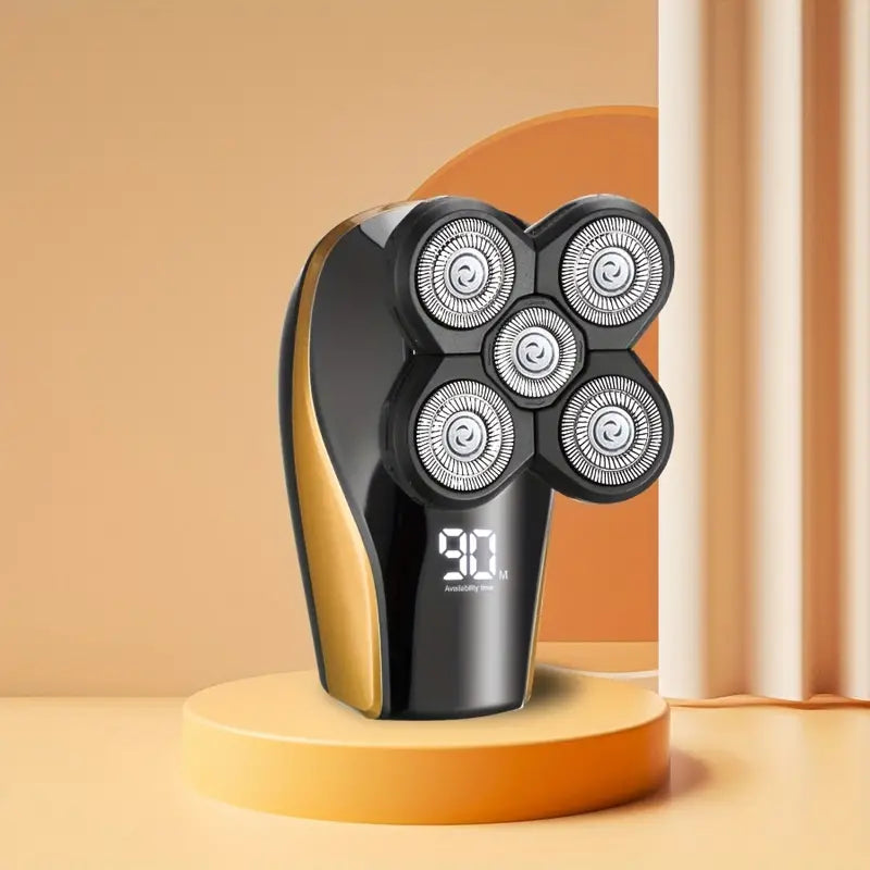 Electric Head Hair Shaver with LED Display and 5 Heads