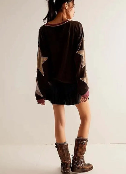 Retro Geometric Knit Pullover