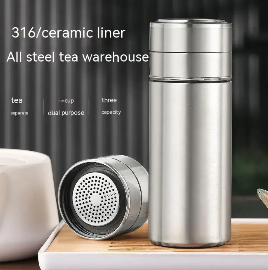 Dual Glass Office Tea Mug