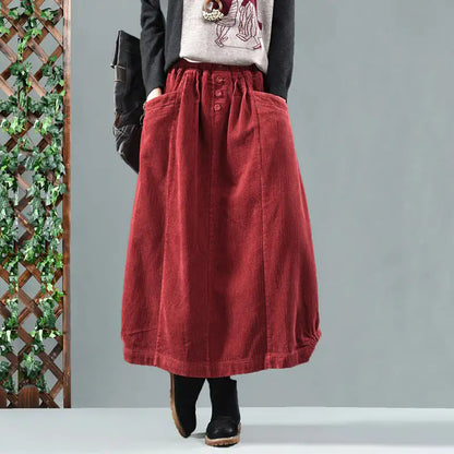 Retro Artistic Mid-Length Skirt for Women in Autumn