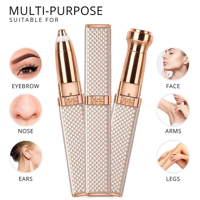 2-in-1 USB Lipstick Shaver & Brow Trimmer