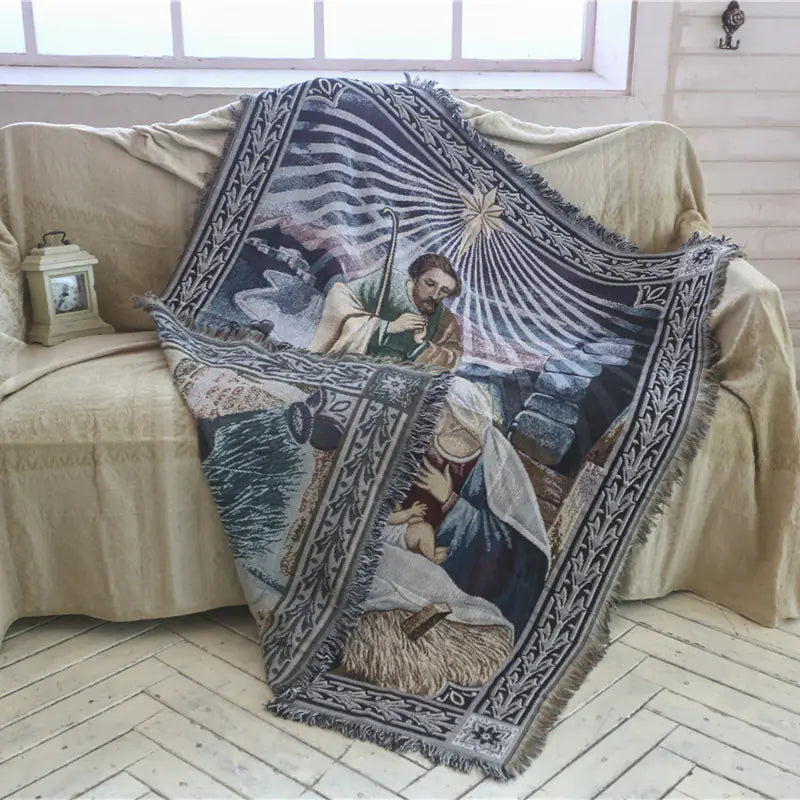 Double Sofa Cushion Cover and Christmas Wall Tapestry