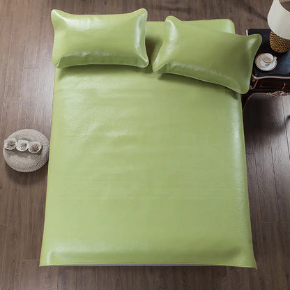 Premium Solid Color Buffalo Leather Mat Set (3 Pieces)