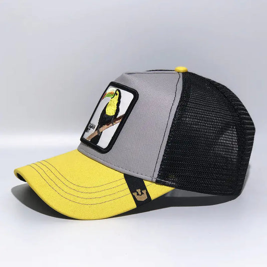 Embroidered Toucan Baseball Cap - Animal Mesh Hat