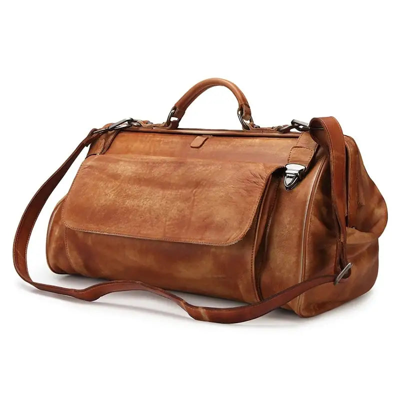 Genuine Leather Business Travel Luggage Bag