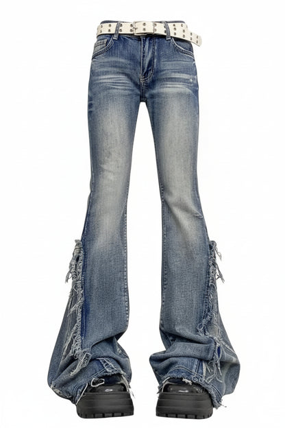 American-Style Retro Frayed Jeans