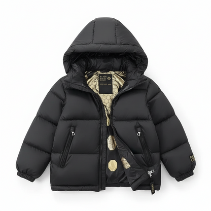 Children's Trendy Black Gold Down Jacket