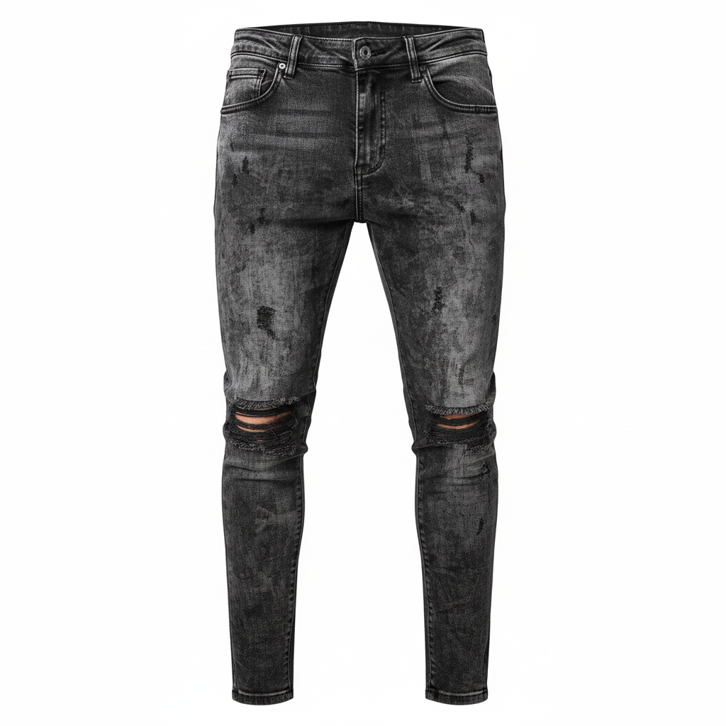 Acid Wash Black Jeans