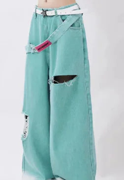American Retro Distressed Tattered Jeans