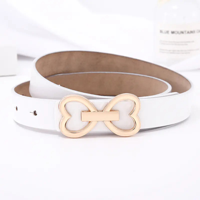 Chic Heart-Shaped Women's Leather Belt