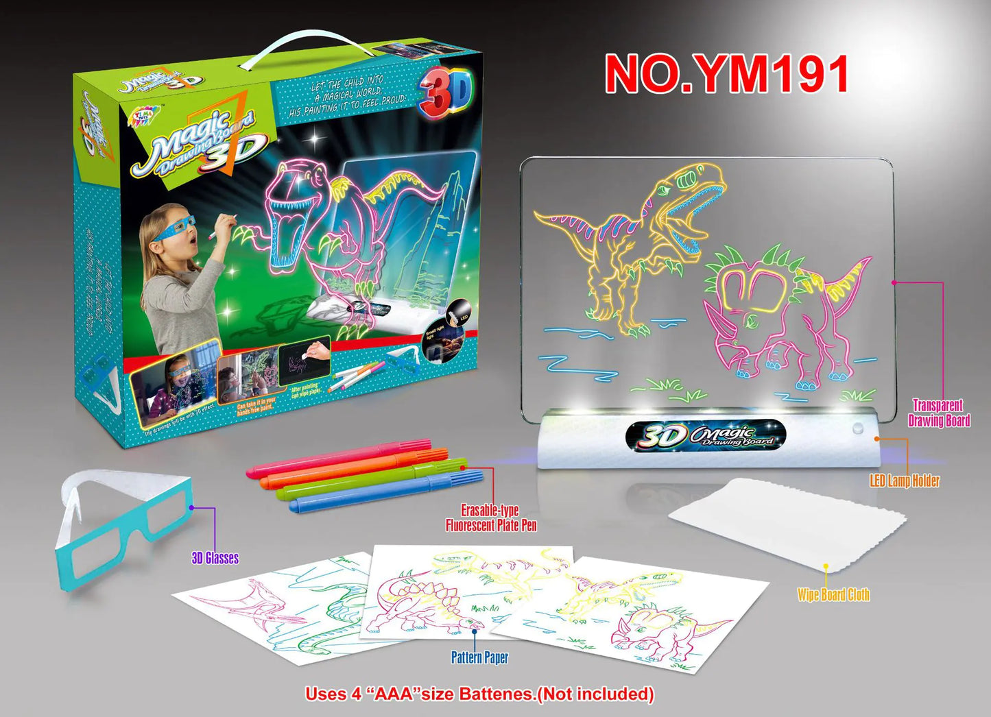 3D Creative Flash Sketcher - Colorful Kids' Toy