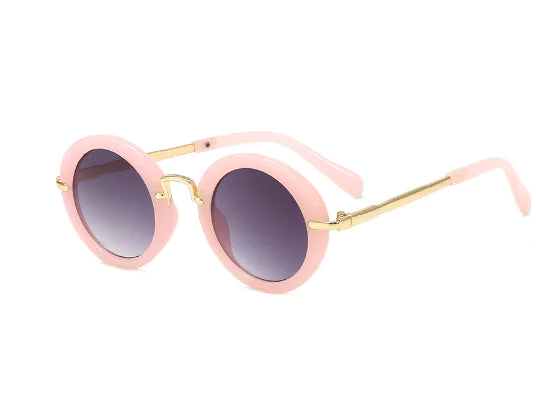 Kids' Retro Round Metal Sunglasses for Children