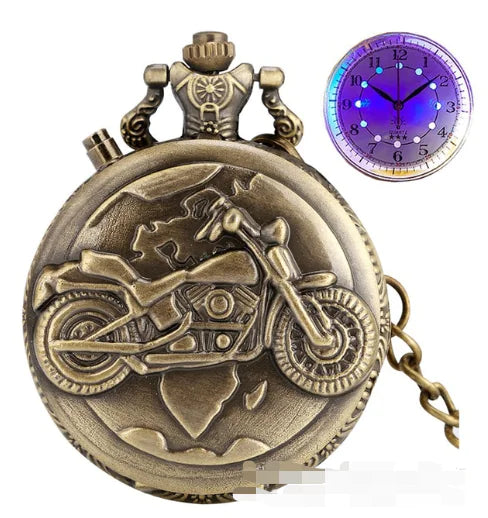 Retro LED Motorcycle Pendant Clock Design