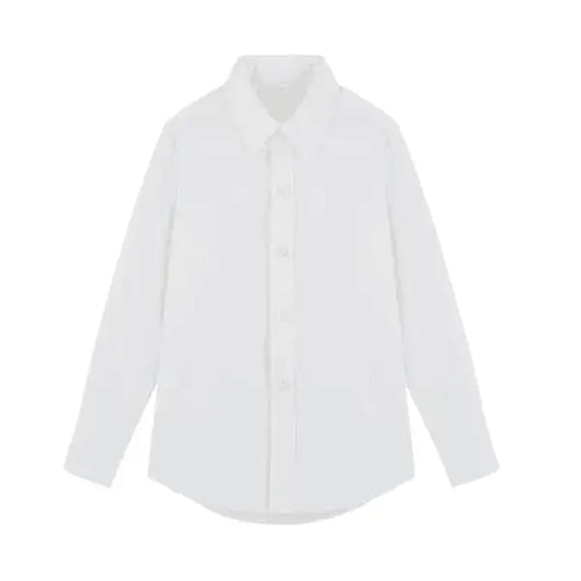 Boy's Black and White Solid Shirt
