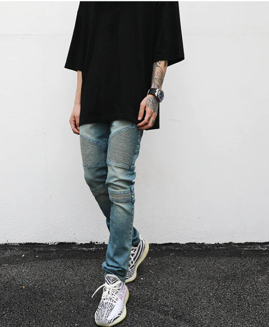 KANYE Vintage Wash Stretch Skinny Jeans for Men