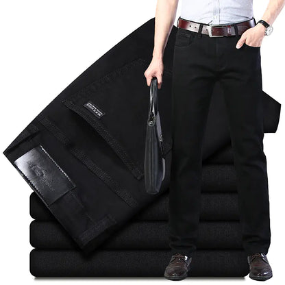 Men's Slim Fit Black Stretch Denim Trousers