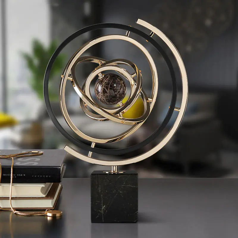 Elegant European Marble Globe Ornament
