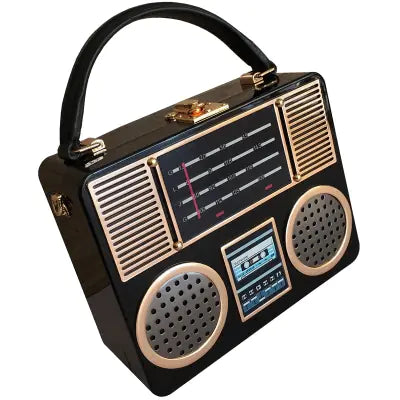 Vintage Radio Tape Recorder Handbag for Women