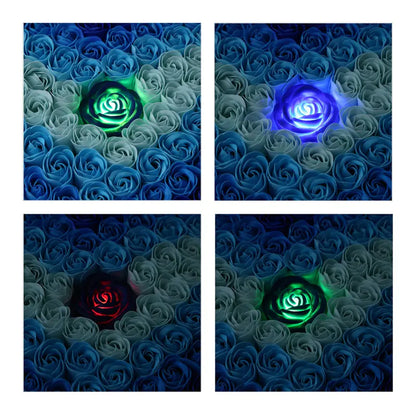 Gradient LED Heart-Shaped Soap Rose Gift Box