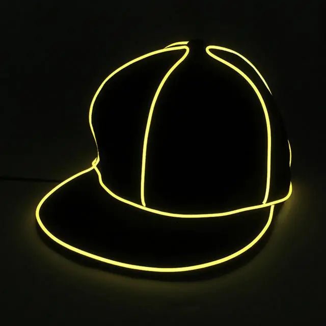 LED Glow Baseball Cap - Fluorescent Hip Hop Hat