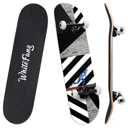 MapleRush Beginner Skateboard – Complete 31x7.88 Dual Kick Board