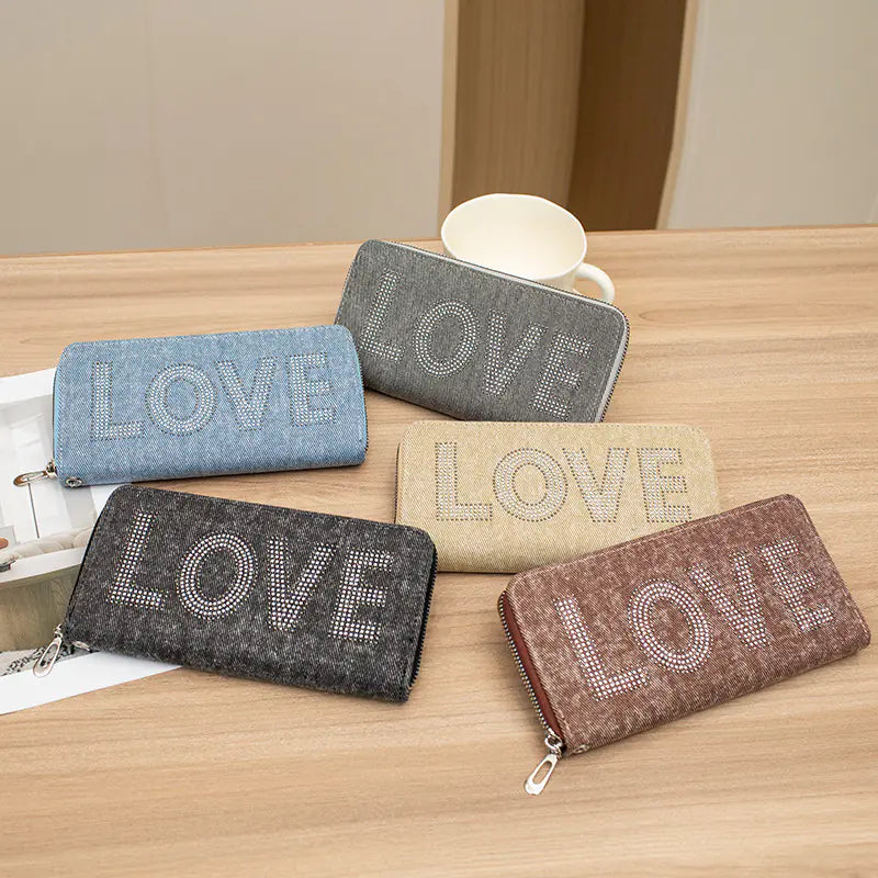 Elegant LOVE Pattern Multi-Slot Wallet
