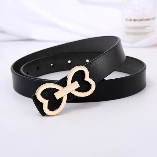Chic Heart-Shaped Women's Leather Belt