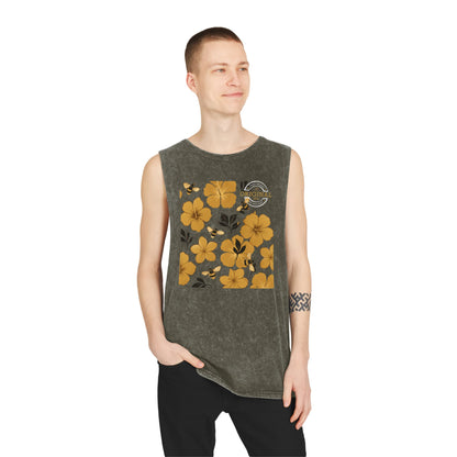 Unisex Humbly FloralBee Stonewash Vintage Tank Top