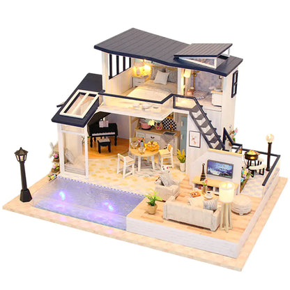 DIY Sound-Light Model Toy Cabin